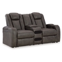 Fyne-Dyme Power Reclining Loveseat with Console by Ashley