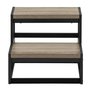 LADDER - 2 STEP STOOL / DARK TAUPE / BLACK METAL