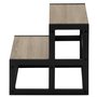 LADDER - 2 STEP STOOL / DARK TAUPE / BLACK METAL