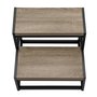 LADDER - 2 STEP STOOL / DARK TAUPE / BLACK METAL