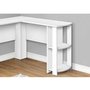 Computer desk - white l-shaped corner / 2 shelves - Monarch