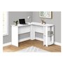 Computer desk - white l-shaped corner / 2 shelves - Monarch