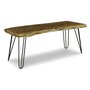 Signature Design by Ashley Haileeten Contemporary Accent Bench with Live Edge Top, Light Brown & Black