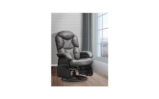 Gliding Leather Armchair Rocking Swivelling and Reclining by Pel