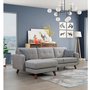 HomeTrend Noma Midcentury Cement Grey Polyester Blend Sectional