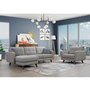 HomeTrend Noma Midcentury Cement Grey Polyester Blend Sectional