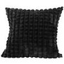 Black Faux Fur Textured Pillow