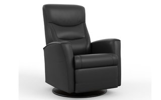 Power Rocking and Swivel Reclining Armchair in leather by Fjords-Small