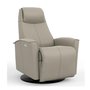 Power Rocking and Swivel Reclining Armchair in leather by Fjords-Small
