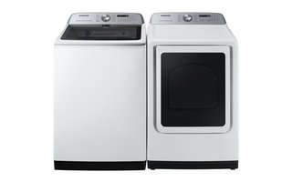 Samsung 6.0 cu ft / 7.4 cu ft Washer and Dryer Set with Super Speed, Steam, Smart Sensors and Wi-Fi WA52DG5500AWUS - DVE52DG5505WAC