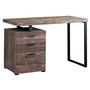Computer Desk Brown Reclaimed Wood Black Metal - 7408
