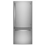GE 21 cu ft Bottom-Freezer Refrigerator with Internal Ice Dispenser & Fingerprint-Resistant Stainless – GDE21EYKFS