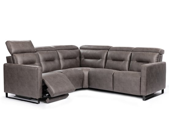 Cleo 5-Pc Reclining Leather Sectional by Elran