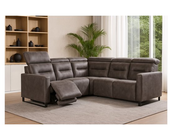 Cleo 5-Pc Reclining Leather Sectional by Elran