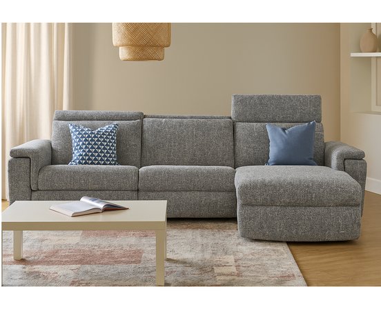 Zoe Motorized Reclining Fabric Sofa chair By Elran