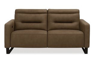 Cleo Motorized leather Lovseat with motorized headrest By Elran