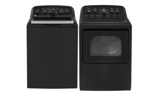 GE 4.9 cu ft Top-Load Washer with Dual Action Agitator & 7.2 cu ft Electric Dryer with SaniFresh Cycle – GTW491BMRDG-GTD49EBMRDG