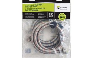 Washing Machine Connector Hose Kit – 2x Braided Stainless Steel 5 feet