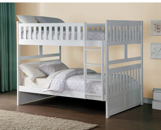 Double/Double Bunk Bed White - B2053FFW-1