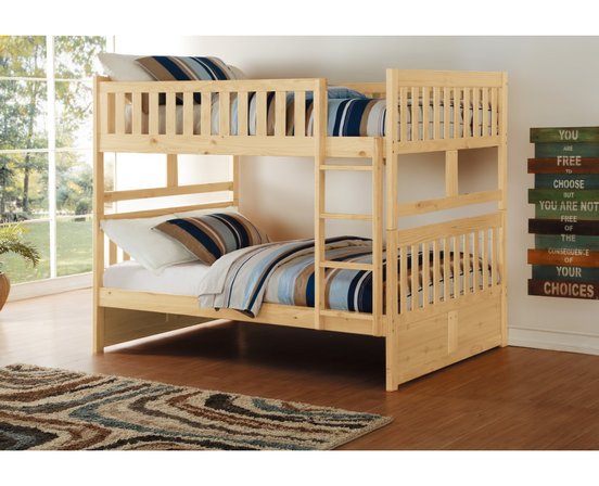 Lit Superposé Double/Double Naturel- B2043FF-1