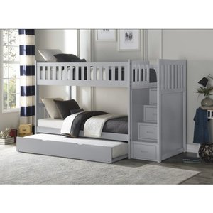 Twin/Twin Bunk Bed with Storage Gray - B2063SB-1