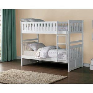 Twin/Twin Bunk Bed with Storage White - B2053W-1