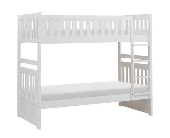 Twin/Twin Bunk Bed with Storage White - B2053W-1
