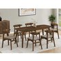 7-Piece Dining Table Set Walnut Look Brown