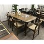 7-Piece Dining Table Set Walnut Look Brown