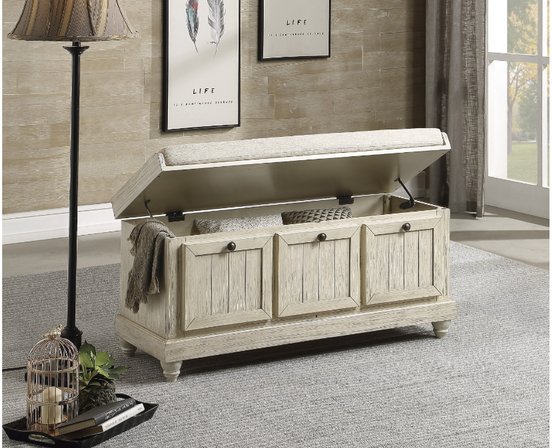 Lift top storage bench