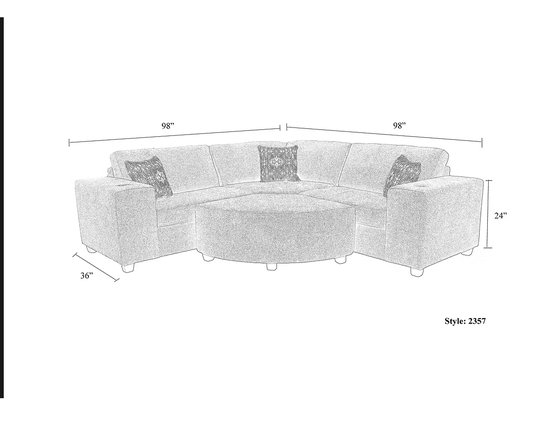 Sectional with ottoman wegde Edgewood