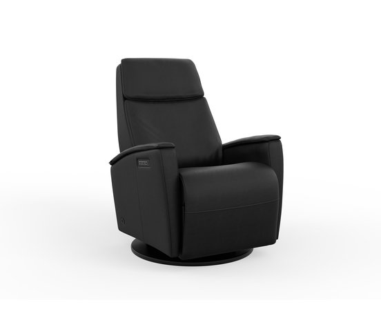 Power Rocking and Swivel Reclining Armchair in leather by Fjords-Small