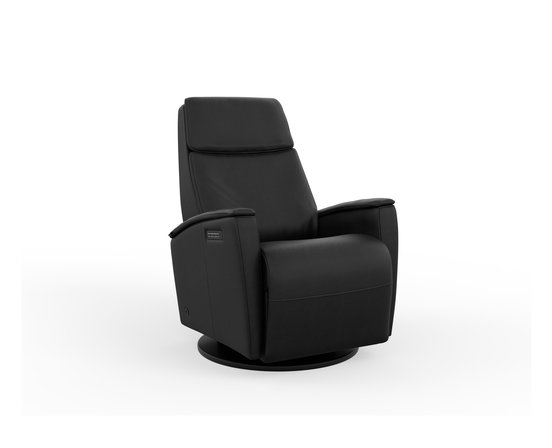 Power Rocking and Swivel Reclining Armchair in leather by Fjords-Large