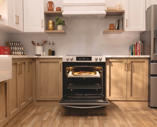 Frigidaire Gallery 30 in. Inch Front Control Electric Range with Stone-Baked Pizza- GCFE307CBF