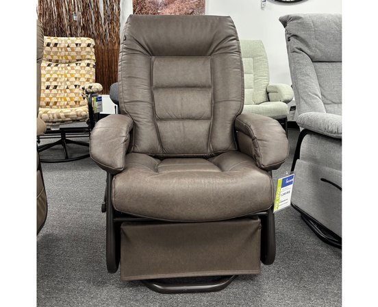 Fauteuil sur billes inclinable berçant et pivotant en cuir de Pel