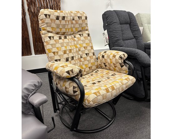 Fauteuil sur billes inclinable berçant et pivotant en tissu de Pel