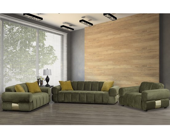 Fabric Stationnary Sofa by Deco-Style