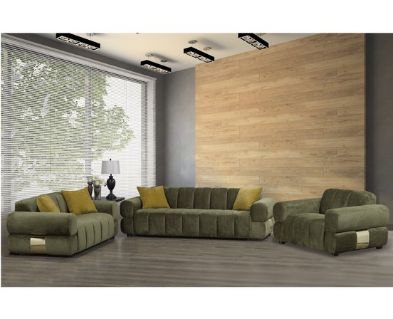 Fabric Stationnary Seat And A Half Chair by Deco-Style