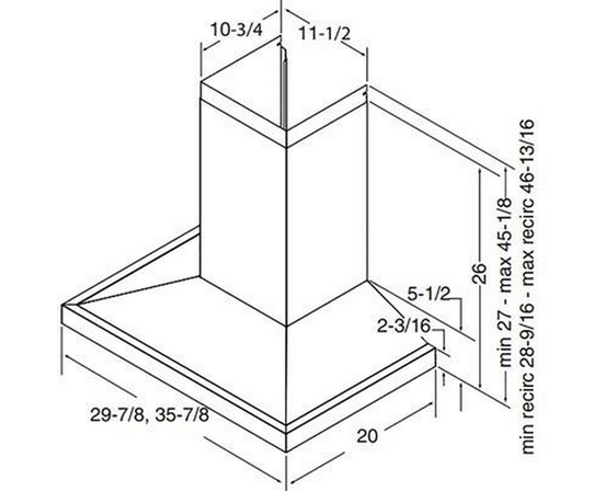 Broan 30-Inch Pyramid Chimney Hood - EWS1306SS
