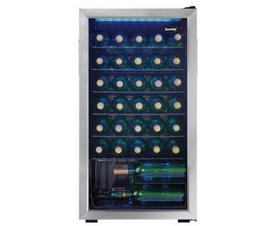 Danby 36-Bottle Freestanding Wine Cooler With Led Lighting - DWC036A1BSSDB-6