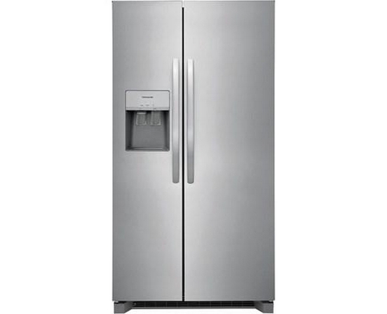 Frigidaire 36-Inch, 25.6 Cu.Ft. Freestanding Side-By-Side Refrigerator With Ice And Water Dispensing System - FRSS2623AS