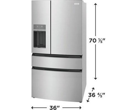 Frigidaire 36-Inch, 26.3 Cu. Ft. French 4-Door Refrigerator With External Water And Ice System - FRMS2733AV