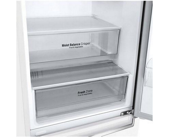 LG 24-Inch, 12 Cu.Ft. Counter-Depth Bottom-Freezer Refrigerator With Multi-Air Flow System - LBNC12231W