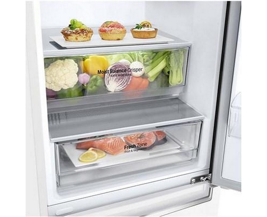 LG 24-Inch, 12 Cu.Ft. Counter-Depth Bottom-Freezer Refrigerator With Multi-Air Flow System - LBNC12231W