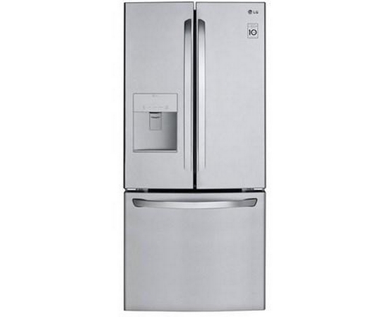 LG 30-Inch, 21.8 Cu.Ft. Freestanding French 3-Door Refrigerator With External Water Dispensing System - LRFWS2200S