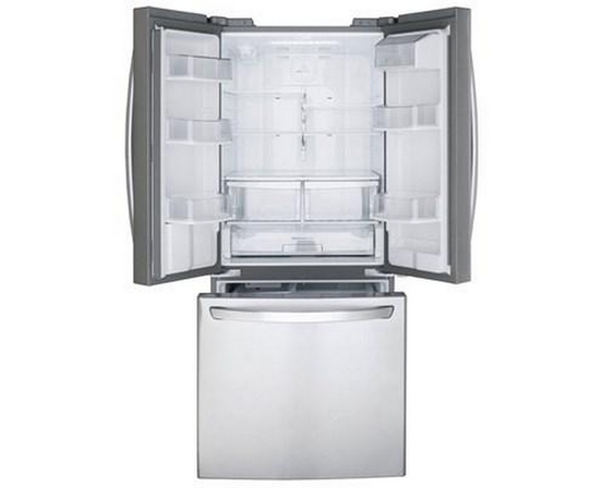 LG 30-Inch, 21.8 Cu.Ft. Freestanding French 3-Door Refrigerator With External Water Dispensing System - LRFWS2200S