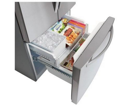 LG 30-Inch, 21.8 Cu.Ft. Freestanding French 3-Door Refrigerator With External Water Dispensing System - LRFWS2200S