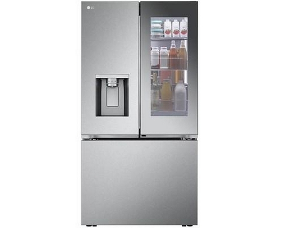 LG 36-Inch, 26 Cu. Ft. Counter-Depth Max™ French 3-Door Refrigerator With Mirror Instaview® - LRYKC2606S