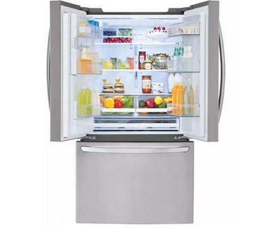 LG 36-Inch, 27.7 Cu. Ft. Freestanding French 3-Door Refrigerator With Wi-Fi - LHFS28XBS
