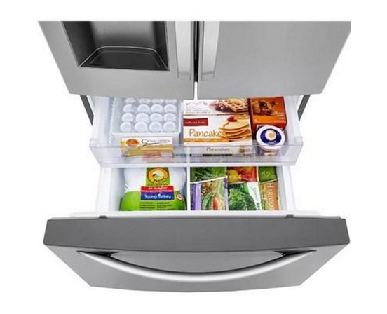 LG 36-Inch, 27.7 Cu. Ft. Freestanding French 3-Door Refrigerator With Wi-Fi - LHFS28XBS